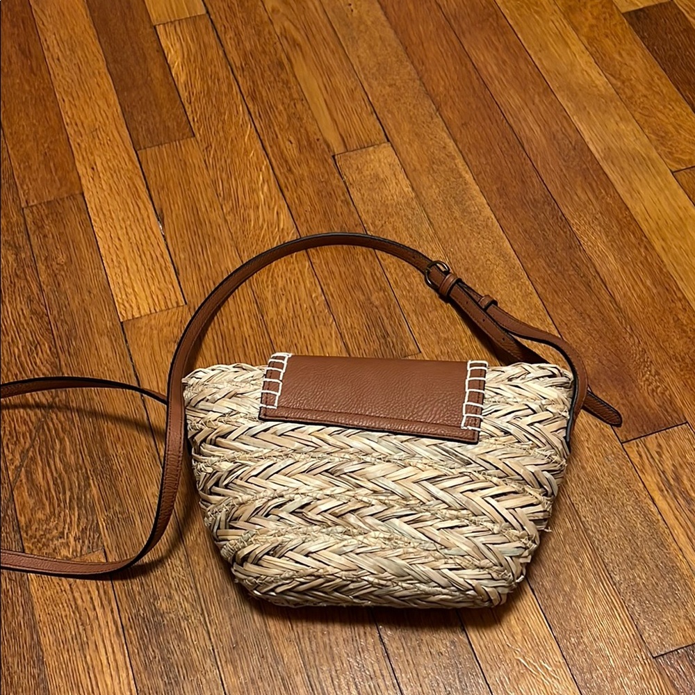 Universal Thread Brown Faux Leather Straw Crossbo… - image 4